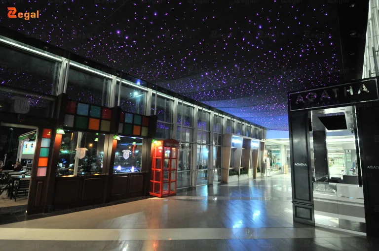 Starry sky ceilings create a lighting effect that mimics a twinkling night sky