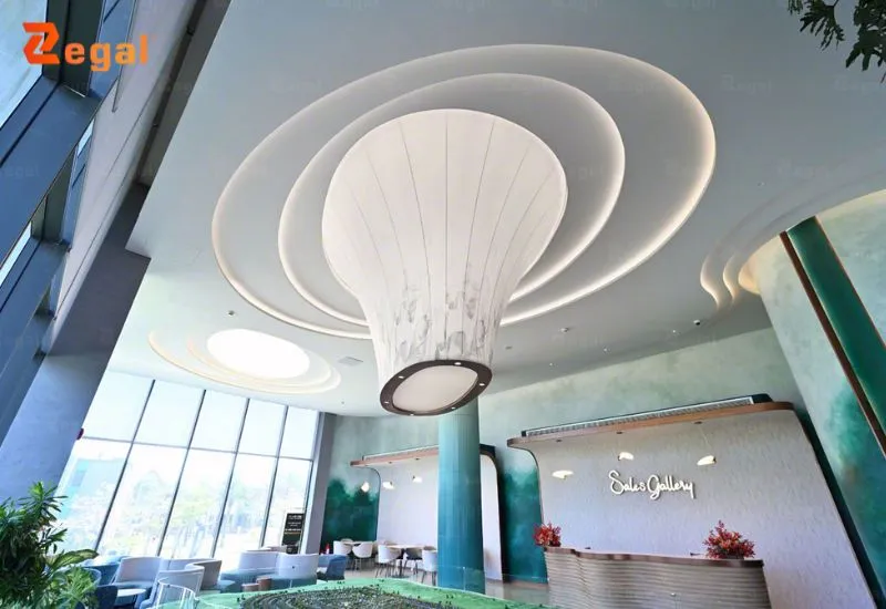 Zegal translucent ceilings use LED lights with Zegal LED chips, ensuring durability and quality