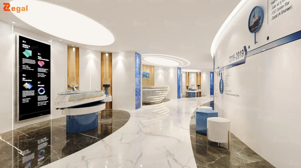 Ánh sáng trắng tại showroom trưng bày giúp tôn lên vẻ đẹp của sản phẩm