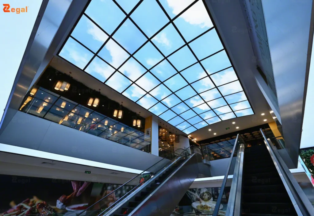 Họa tiết bầu trời vẫn là lựa chọn chủ đạo trong xu hướng trần in xuyên sáng 2025