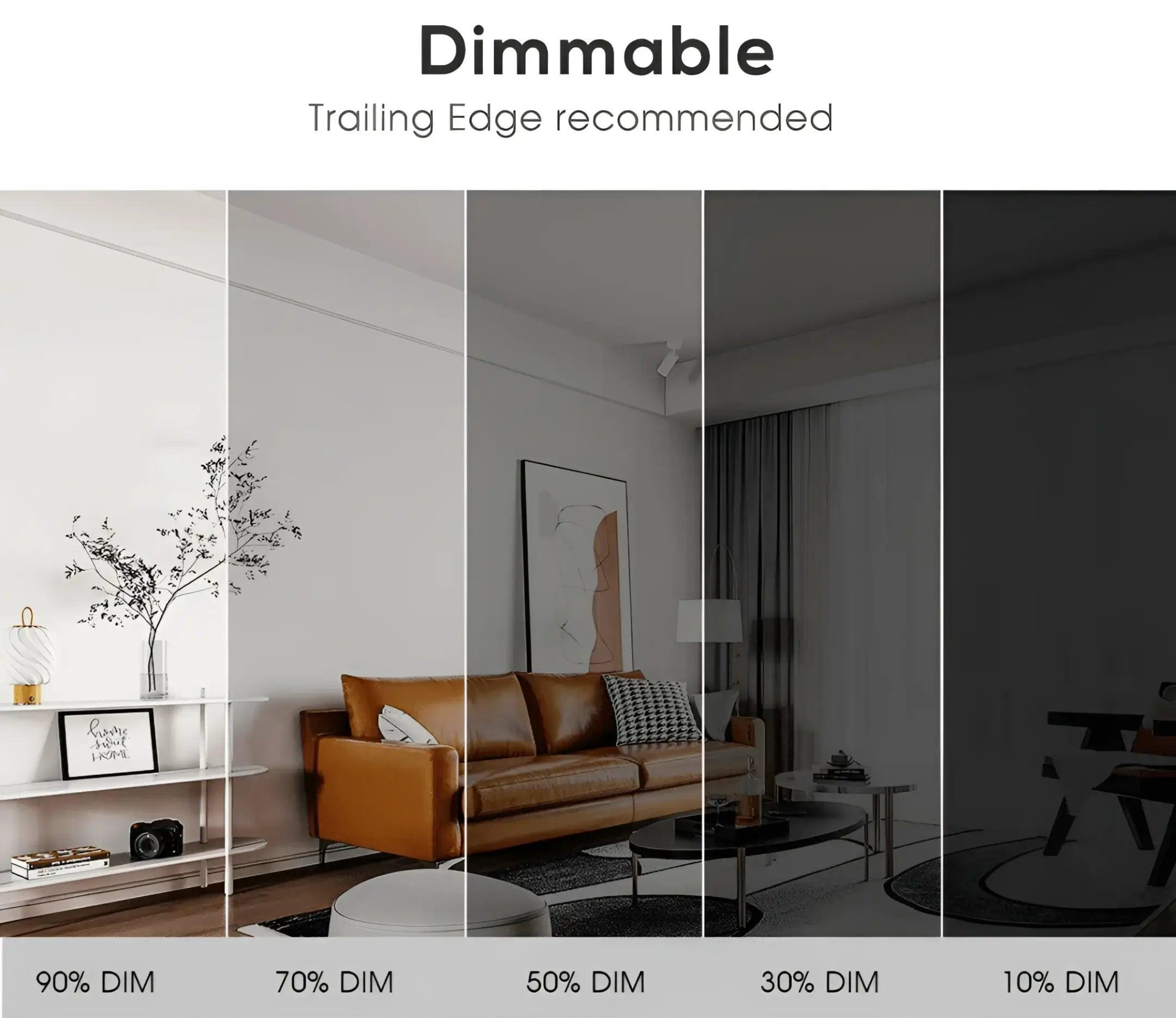 Images comparing different lighting states, suitable for illustrating the application of dimming in interior lighting (source: Internet).